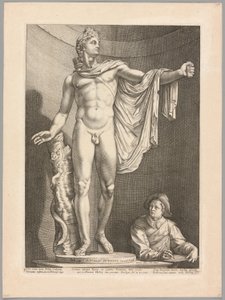 アポロ ベルヴェデーレ、3 つの有名なアンティーク彫刻のプレート 3 作： Hendrick Goltzius