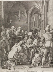 割礼、『キリストの誕生と幼少期』のプレート 4 作： Hendrick Goltzius