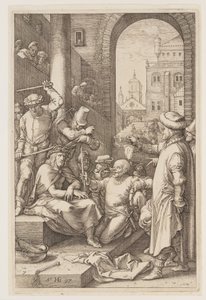 受難』より「茨の戴冠 作： Hendrick Goltzius