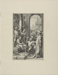 いばらの冠、キリストの受難からのプレート7 作： Hendrick Goltzius