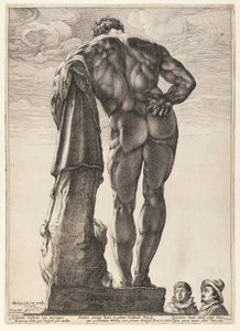 ファルネーゼのヘラクレス、ローマの3つの有名なアンティーク像より 作： Hendrick Goltzius