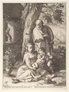 洗礼者ヨハネと聖家族（『キリストの誕生と生涯』より 作： Hendrick Goltzius