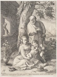 若い洗礼者聖ヨハネと聖家族 作： Hendrick Goltzius