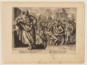 聖バルトロメオの殉教（『キリストと使徒の殉教』より 作： Hendrick Goltzius