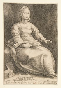 9 つのミューズ: カリオペ、9 つのシリーズの第 1 位 作： Hendrick Goltzius