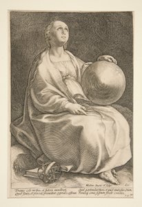 九つのミューズ: ウラニア、9 のシリーズの 9 位 作： Hendrick Goltzius
