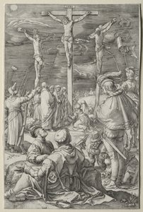 情熱：二人の盗賊の間の十字架のキリスト 作： Hendrick Goltzius