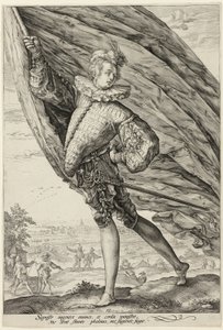 左に曲がった旗手 作： Hendrick Goltzius