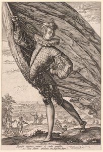 左に曲がった旗手 作： Hendrick Goltzius