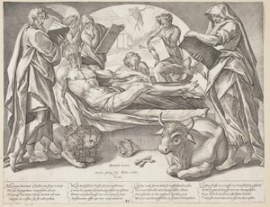 死んだキリストと四人の伝道者 作： Hendrick Goltzius