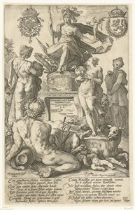 印刷シリーズ The Roman Heroes のタイトル印刷 Roma (オブジェクトのタイトル) ローマの英雄 (シリーズタイトル) 作： Hendrick Goltzius