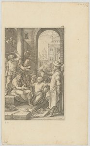 『キリストの嘲笑』、「受難」シリーズの第7枚 作： Hendrick Goltzius