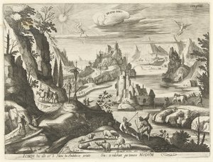 イカロスが墜落した風景 Ne quid nimis (オブジェクトのタイトル) 作： Hendrick Hondius (I)