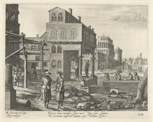 羊飼いの崇拝のある街並み 作： Hendrick Hondius (I)