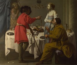 ジェイコブがレイバンの代わりにリアを与えたとしてラバンを非難した、1627 作： Hendrick Jansz Terbrugghen