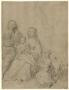 親子夫婦と娘2人の家族構成 作： Hendrick Martensz. Sorgh (attributed to)