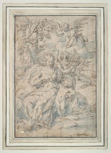 二人の天使を持つ聖母子 作： Hendrick de Clerck
