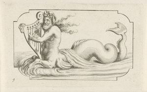 ハープを弾くトリトン Nouveau Livre des Dieux et Deeßes De la Marine Bouckje of Sea Gods and Goddesses (シリーズ タイトル)