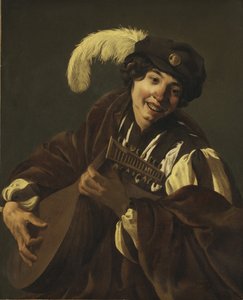 リュートを弾く少年、1620年代 作： Hendrick ter Brugghen