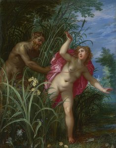 パンはニンフSyrinxを追跡します。おそらく1615年以降 作： Hendrick van Balen