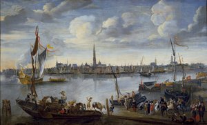 西岸から見たアントワープの街道、1672 年以降 作： Hendrick van Minderhout