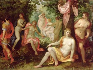 ダイアナとアクテオン、1608（銅に油彩） 作： Hendrick van and Brueghel Balen