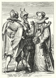 サタンが執り行う富裕層向けの結婚（刻印 作： Hendrik (after) Goltzius