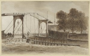 アムステルダムのビッカーセイランドの跳ね橋 作： Hendrik Abraham Klinkhamer