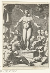 五乳の裸の女性 Fortunius Licetus、De Monstris、アムステルダム 1665 のタイトル ページ 作： Hendrik Bary