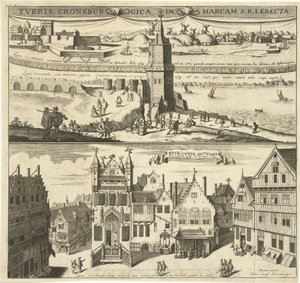 クルーネンブルクとアントワープの旧市庁舎の眺め 作： Hendrik Causé