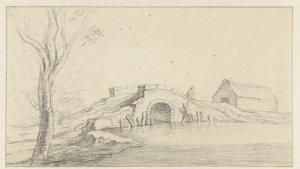 老朽化した石橋のある風景 作： Hendrik Chalon