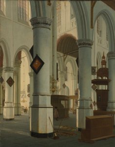 古い教会の内部、デルフト、1660 年。 作： Hendrik Cornelisz. van Vliet