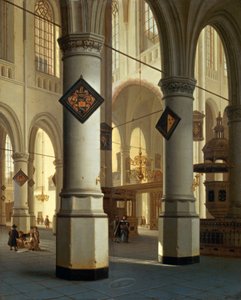 デルフトのDie Oudekerk（古い教会）の眺め（絵画