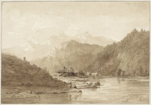 湖のある山の風景 作： Hendrik Dirk Kruseman van Elten