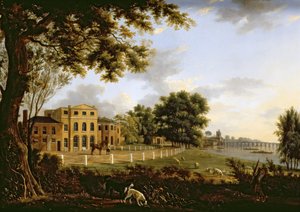 テムズ川とバタシー橋があるチェルシーファームの眺め、1790 作： Hendrik Frans de Cort