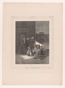 インテリアの女性 Intérieur du 17me siècle / 古い騎士の住居 (オブジェクトのタイトル) 作： Hendrik Frederik Sartor