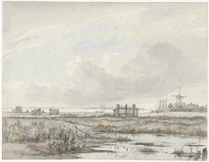 都市の外の湿地帯の風景 作： Hendrik Gerrit ten Cate