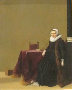 犬を連れた女性の肖像 作： ヘンドリック・ヘリッツ・ポット