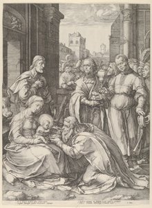 マギの崇拝、.n.d.、n.d.. 作： Hendrik Goltzius