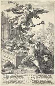 名声と歴史、ローマの英雄、1586年 作： Hendrik Goltzius
