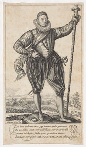 パイクベアラー、右向き、1583 作： Hendrik Goltzius