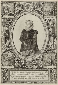 シャルロット・ド・ブルボンの肖像、1581 作： Hendrik Goltzius