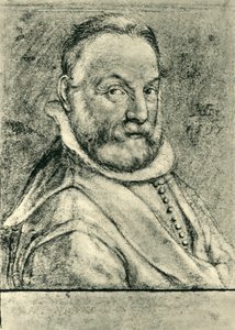 ひげを持つ男の肖像、1597年、1943年。 作： Hendrik Goltzius