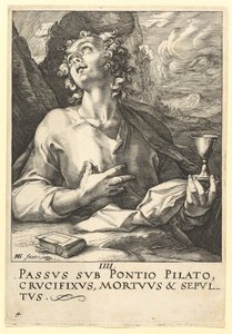 聖ヨハネ、キリスト、使徒、聖パウロの信条、ca。 1589。 作： Hendrik Goltzius