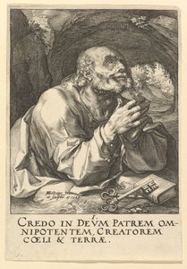 聖ペテロ、キリスト、使徒、聖パウロの信条、1589年。 作： Hendrik Goltzius
