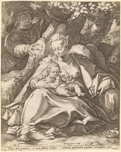 桜の下の聖家族 作： Hendrik Goltzius