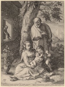 幼児洗礼者ヨハネと聖家族 作： Hendrik Goltzius