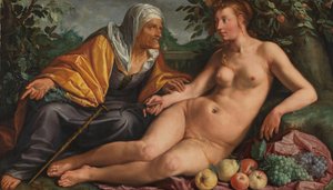 Vertumnus and Pomona、1613 作： Hendrik Goltzius