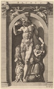 バッカス 作： Hendrik Goltzius after Polidoro da Caravaggio