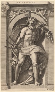 ネプチューン 作： Hendrik Goltzius after Polidoro da Caravaggio